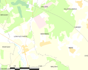 Poziția localității Varennes