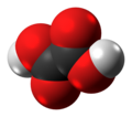 Modelo de bólas do ácido oxálico