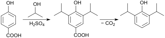 Synthese von Propofol aus 4-Hydroxybenzoesäure PHB