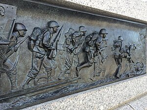 World War II Memorial Pacific-Bas Reliefs Navy In Action