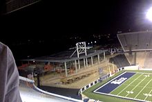 By late October, 2015, a steel skeleton had been erected for the Brian Patterson Sports Performance Center.