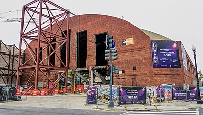 The arena being restored in 2015