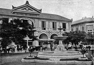 Hotel de Oriente, then the most popular hotel in Manila, where José Rizal stayed in Room 22