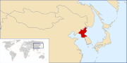 Un mapa mostrant la localització de Corea del Nord