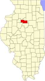 Map of Illinois highlighting Marshall County