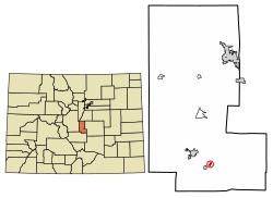 Location of the Goldfield CDP in Teller County, Colorado.