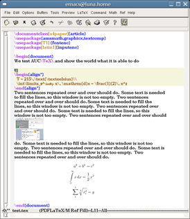 Скриншот программы AUCTeX