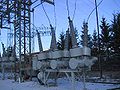 a small electricity-conducting installation in a snow-covered landscape
