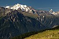 Mischabel und Matterhorn von der Riederalp aus.