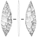Fulla de llorer amb talla bifacial per pressió, època del solutrià