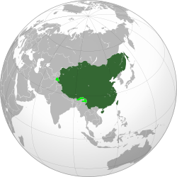 Qing-dynastia laajimmillaan vuonna 1760 .