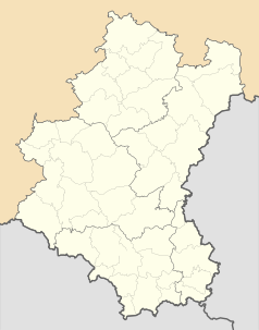 Mapa konturowa prowincji Luksemburg, po prawej nieco u góry znajduje się punkt z opisem „Houffalize”