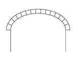 Ellipsbåge, form av en halv ellips. Ellipsbågen är vanligast som diagonalbåge i kryssvalv.