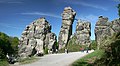 Image 22 Externsteine Photo credit: Daniel Schwen The Externsteine, a distinctive rock formation located in the Teutoburger Wald region of northwestern Germany, are a popular tourist attraction. Stairs and a small bridge connecting two of the rocks lead to the top.