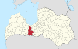Položaj grada na karti Latvije.
