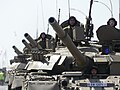 Cypriot T-80 main battle tanks during the October 1st parade in Nicosia.