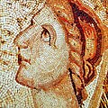 Detajl princese Skyros (iz večjega prizora Iliade, ki kaže njo in druge princese, ki se vlečejo nad Ahilom kot je videti Odisej, iz vile La Olmeda v Španiji, 4.—5. st.