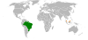 Location map for Brazil and Malaysia.