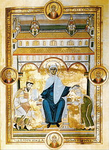 Codice aureo di Spira, Enrico III e la moglie Cunegonda offrono il libro alla Vergine