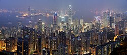 빅토리아 피크에서 촬영한 홍콩의 야경