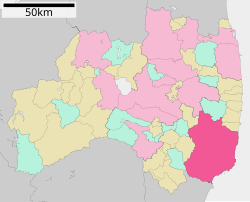 Lokasi Iwaki di Prefektur Fukushima