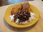 Natchitoches meat pies with beans and rice