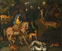 La visión de San Eustaquio,[39]​ de Pisanello (mediados del siglo XV).