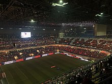 Le stade San Siro avant un match entre l'AC Milan et le SSC Napoli en décembre 2021.