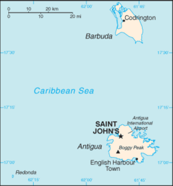 Локација Светог Јована у Антигви и Барбуди