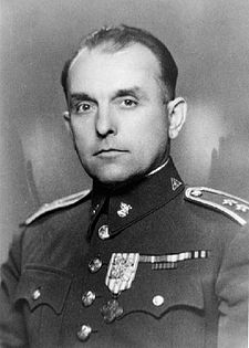Alois Laub v hodnosti majora hraničářské pěchoty (Hlučín, rok 1937 nebo 1938)