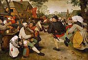 『農民の踊り』 ブリューゲル （1568年、美術史美術館）