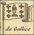 Bandeira de Galicia en Les Pavillons des Mer du Monde Nouvellement Corrigés de Georges-Louis Le Rouge, 1756-1759.