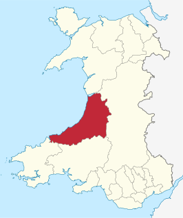 Kaart van Ceredigion principal area