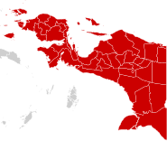 Pre-1999 Maluku (L) and Irian Jaya (now Papua, R) with present-day regency borders