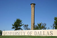 University of Dallas campus sign