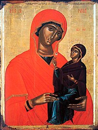Saint Anne with the Virgin Mary. (Angelos Akotanos, 15th century).