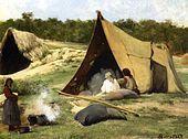 Бирштадт, «Индейский лагерь», 1858-1859