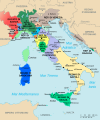 Carta tematica: l'Italia nel 1494