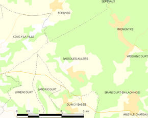 Poziția localității Bassoles-Aulers