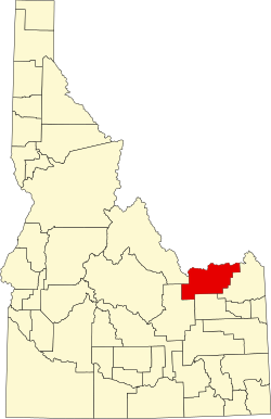 map of Idaho highlighting Clark County