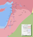 خريطة توضح بالتفصيل مسار غزو المسلمين لشمال سوريا.