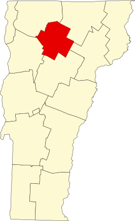 Locatie van Lamoille County in Vermont