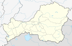 Mapa konturowa Tuwy, w centrum znajduje się punkt z opisem „Sukpak”
