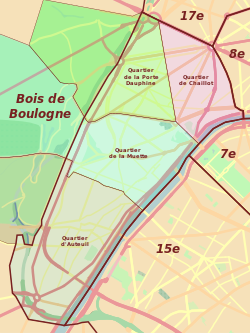 מפת הרובע השישה-עשר של פריז