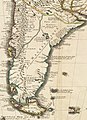 Mapa del francés Guillaume de L'Isle de 1703 mencionando a la "Terra Magellánica" con el subtítulo "que los españoles comprenden con el nombre general de Chile"