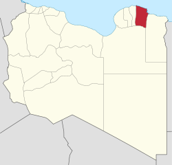 Die Lage von Munizip Darna in Libyen