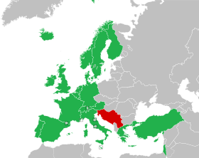 A verseny rendszeres résztvevői 1992-ben: piros színnel van jelölve Jugoszlávia – 1991-ben indultak utoljára egy név alatt az itteni nemzetek