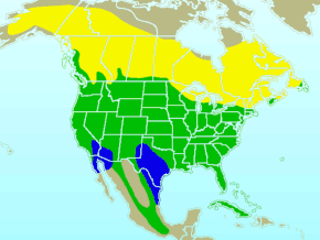 Descripcion d'l'imatge Northern Flicker-rangemap.gif.