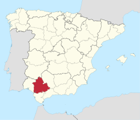 Pozicija Seville na karti Španjolske