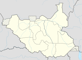 Бентију на карти Јужног Судана